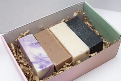 Mini Soap Sample Pack – 4 Vegan Handmade Cold Process Soaps | Travel Size Bars